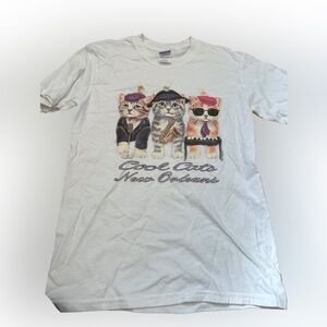 Y2K Gildan Cool Cats New Orleans Jazz Cats Funny Cat T-shirt